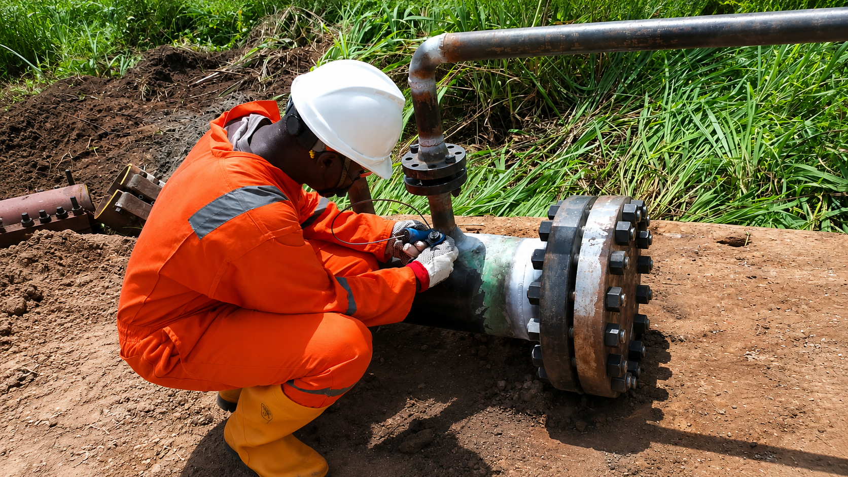 Magnetic particle Inspection on-going